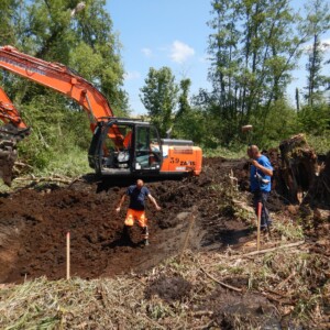 Baron : Début du terrassement du nouveau lit