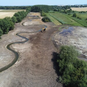 20/07 : vue aérienne du nouveau lit mis en eau