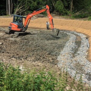 12/06/2023 : Mise en place de la recharge granulométrique du lit