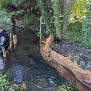 Remplissage des banquettes avec les déblais de la zone humide